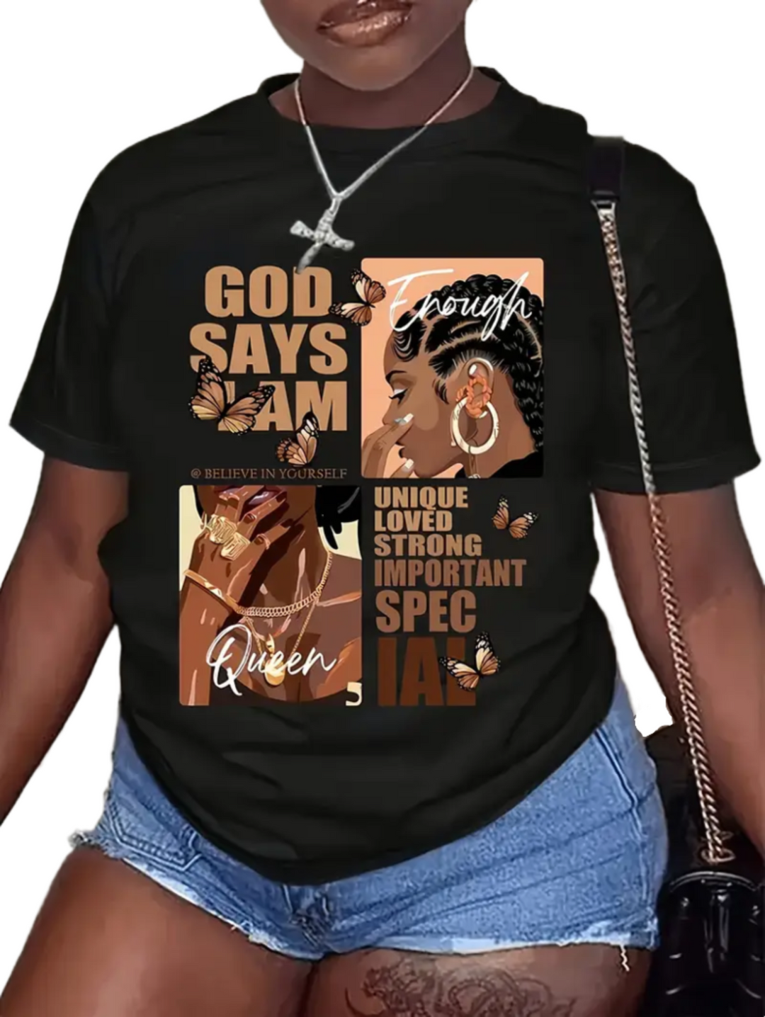T-shirt black queen