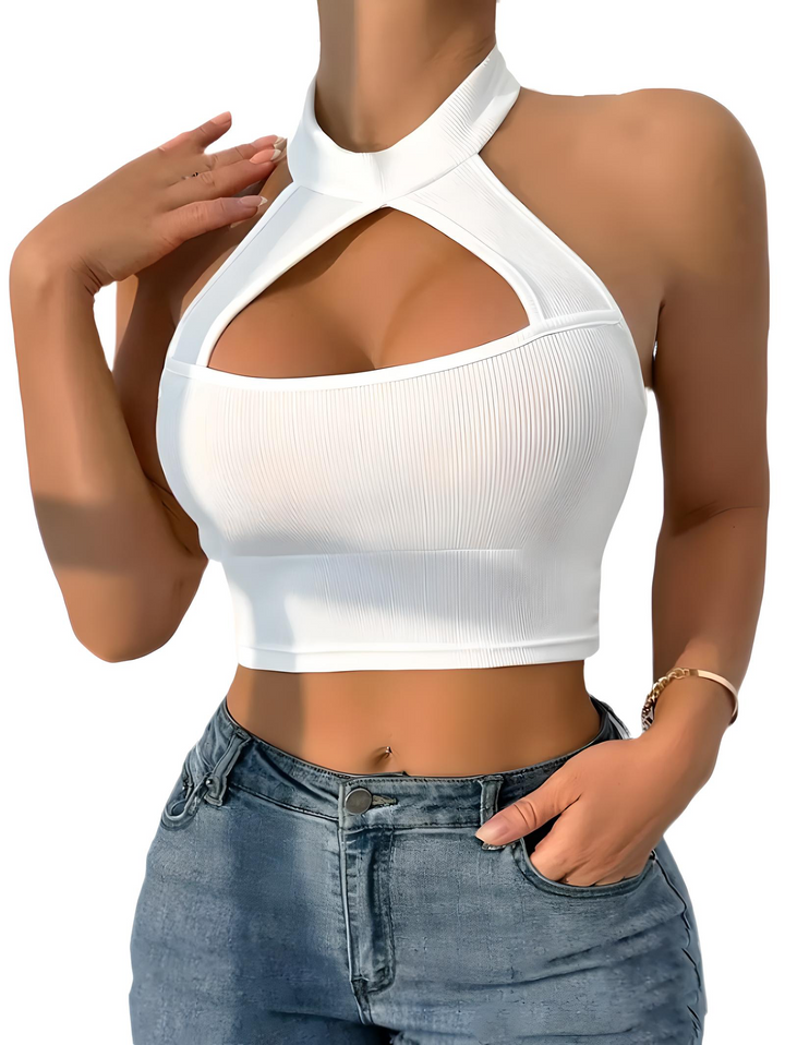 Neck crop top