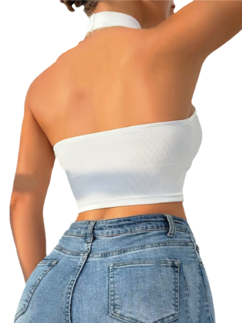 Neck crop top